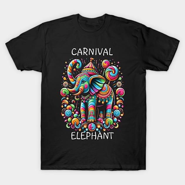 Vibrant Elephant With Stylish Hat T-Shirt by coollooks